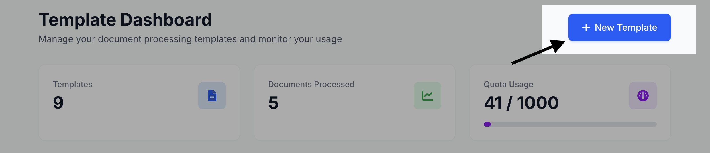 Template Creation Dashboard